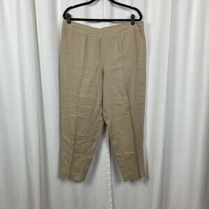Eileen Fisher Beige Tan Linen Pull On Pants Sz.L